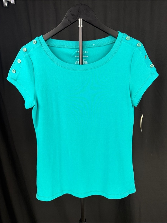 Talbots Tops - Talbots Stretch Weekend Teal Short Sleeve Tee with Shoulder Buttons